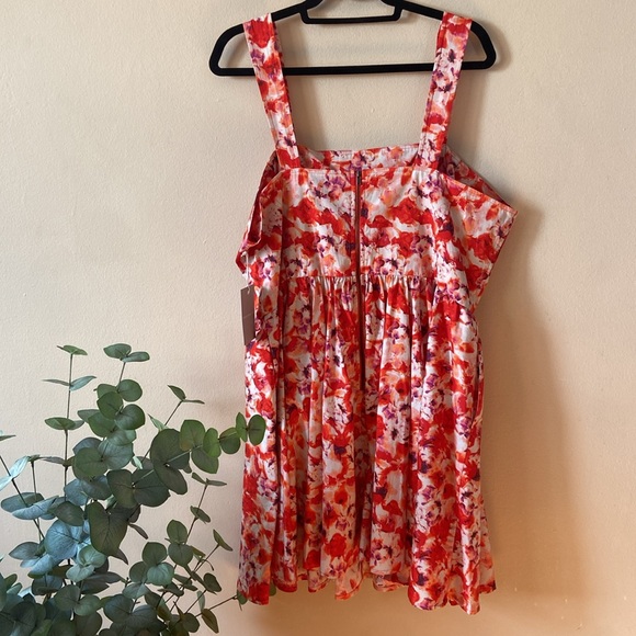 New Bright Orange Chelsea28 Floral Fit & Flare Sun Mini Dress Short XXL plus - Picture 7 of 9